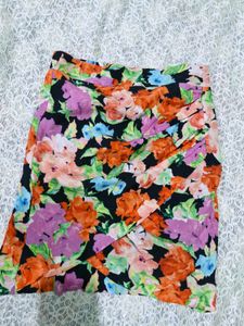 Vibrant Floral Bershka Mini Skirt