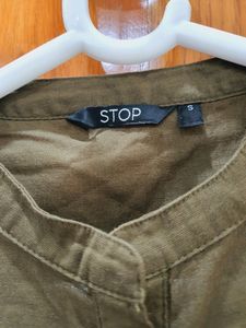 STOP olive Green Straight Kurta (WOMEN'S)