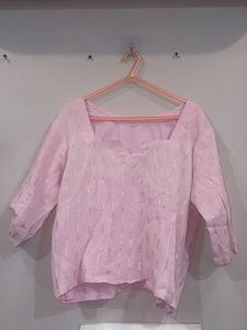 Chic Pink Striped Blouse
