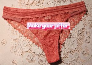 Lace Bikini Briefs - Coral Pink