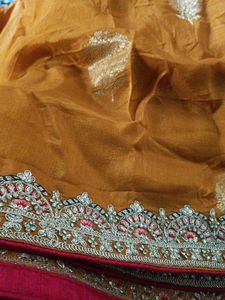 Elegant Yellow &amp; Pink Saree