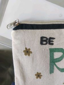 hand painted 'Be Real' Canvas Pouch (new)