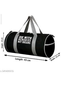 45.Black Duffel Bag with Quote