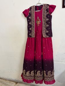 Pre-Loved Embroidered Silk Gown &amp; Waistcoat Set