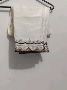 Elegant White kurta set (3 piece)