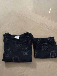 Cute Bear Print T-Shirt &amp; Shorts Set