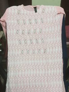 Pink Embroidered Kurta