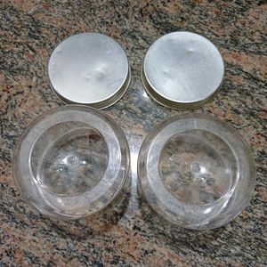 Set of 5 Clear Plastic Jars