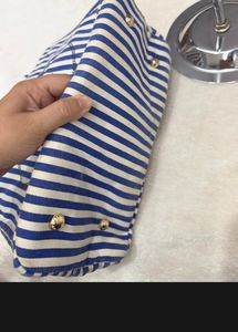 PRADA CANAPA 🩵 BLUE &amp; WHITE STRIPED TOTE 🩵