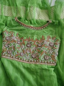 Lime Green Anarkali Dress
