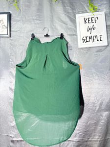 Emerald Green Sheer Button-Up Top
