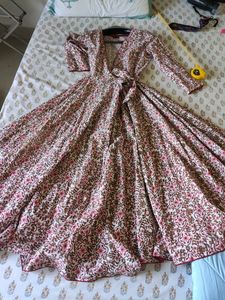 Floral Wrap Midi Dress