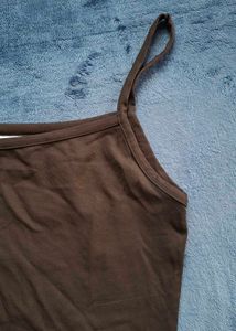 Basic Brown Spaghetti Strap Tank Top