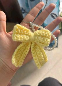 Cute Crochet Bow Keychain✨