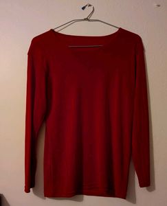 Classic Red Long-Sleeve Top