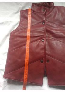 js. crew original  Burgundy Leather Vest