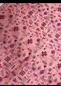 Pretty Peachy Pink Saree With Unstictched Blouse Material