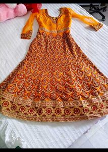 orange wedding gown