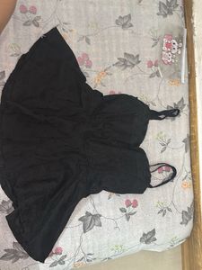 Chic Black Embroidered Peplum Top