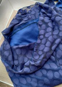 One Piece Dress Navy Blue Polka Dot Net |