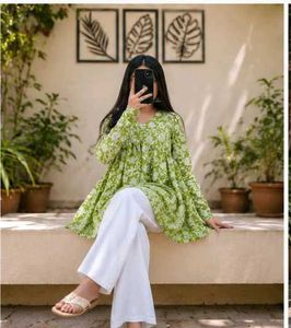 Chic Floral Print Kurta-all Size