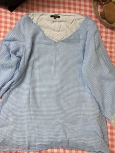 Light Blue Textured Kurta