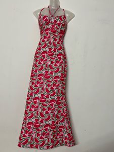 Women's Watermelon Print Maxi Dress