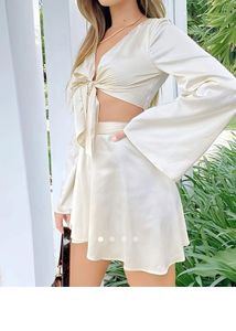 Savana Cream Satin Co-ord Set