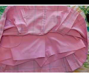 orginal Nike Pink Plaid A-Line Mini Skirt