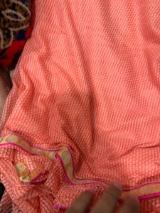 Elegant Pink Embroidered Saree
