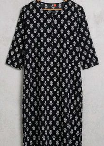 Black & White Printed Kurta