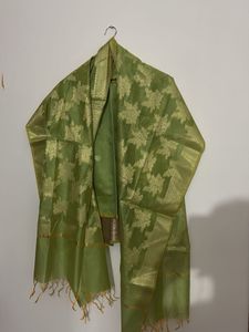 Elegant Green Silk Kurta Set with Dupatta