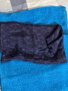 Elegant Blue Patterned Saree with blouse peice