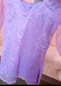 Elegant Lavender Sequined short Kurta