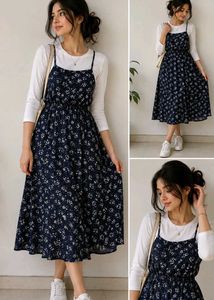 Midnight Blue Floral Dress 🌼