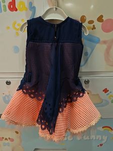 Girls Navy Blue Lace Party Dress