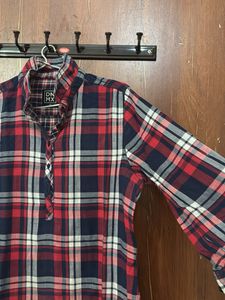 Red &amp; Blue Plaid Tunic Top