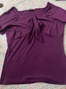 Chic Ribbed Tie-Front Top