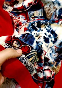 Red Printed Panel Kurti – Bold &amp; Beautiful