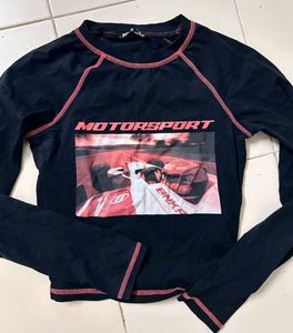 Bonkers Graphic Long Sleeve Crop Top