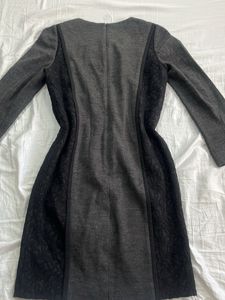 Elegant Grey Lace Detail Dress
