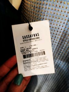 Sassafras Black Spaghetti Strap Pleated Dress