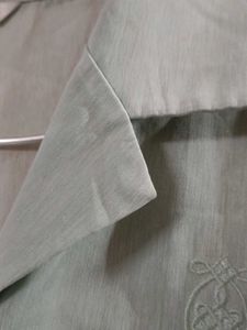 Light Green Embroidered Collared Shirt