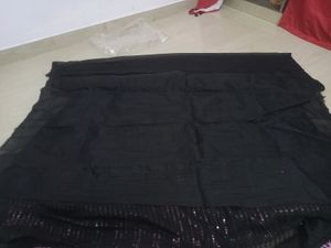 Party Wear Sequence Design Saree Black Readymade B