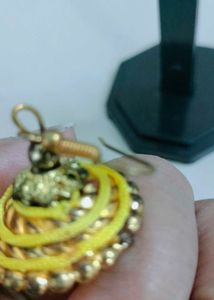 Yellow Jhumka Earrings