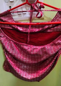 Shein Red Striped Party Crop Top