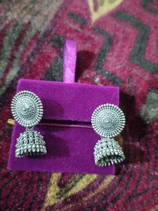 Oxidized Jhumka Earrings