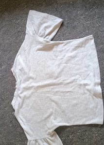 Grey Embroidered Bird &amp; Flower T-Shirt