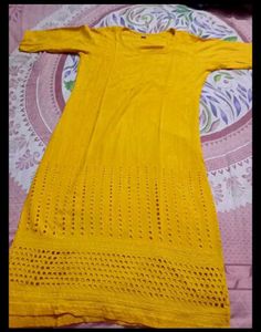 Yellow Embroidered Kurta