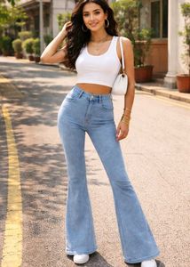 Light Wash Bell Bottom Jeans